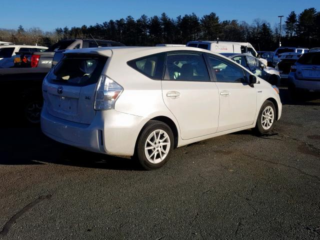 JTDZN3EUXD3223253 - 2013 TOYOTA PRIUS V WHITE photo 4