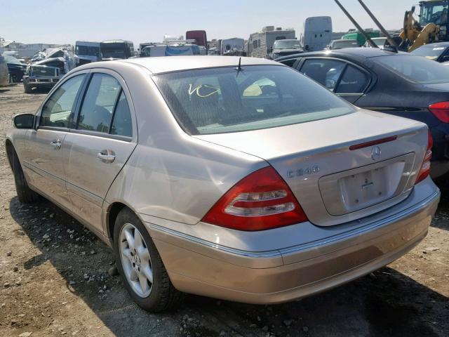 WDBRF61J22F184825 - 2002 MERCEDES-BENZ C 240 BEIGE photo 3