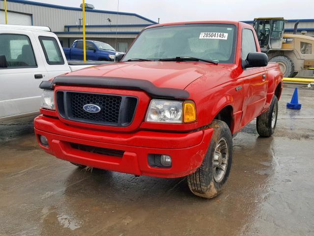 1FTYR10U44PA03532 - 2004 FORD RANGER RED photo 2