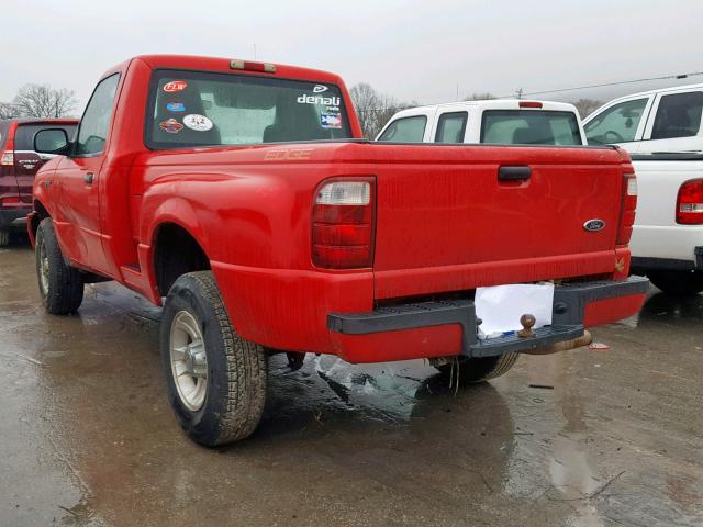 1FTYR10U44PA03532 - 2004 FORD RANGER RED photo 3