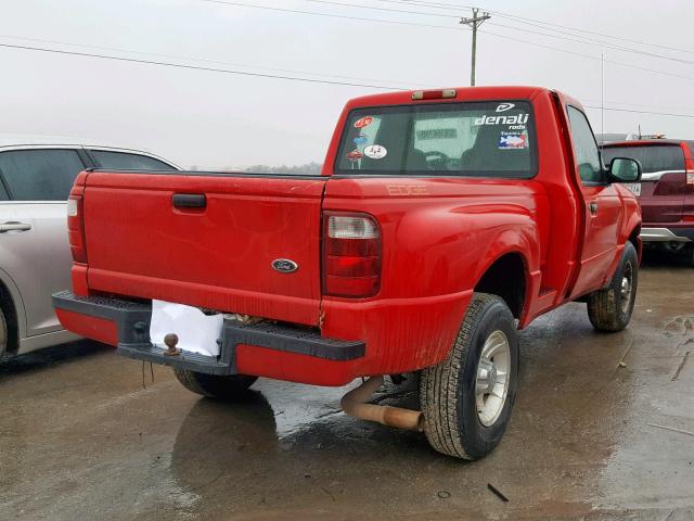 1FTYR10U44PA03532 - 2004 FORD RANGER RED photo 4