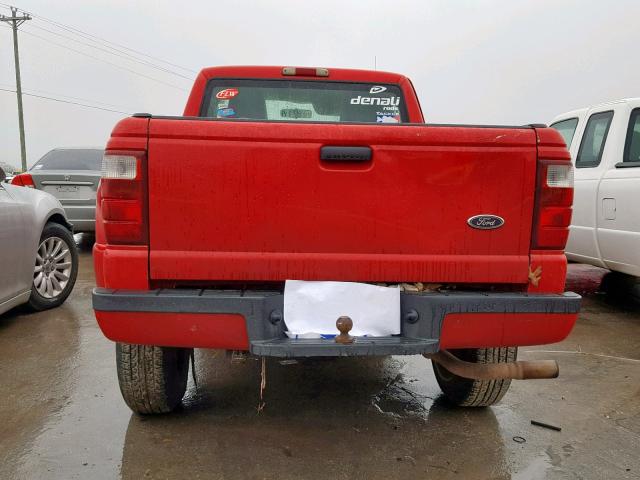 1FTYR10U44PA03532 - 2004 FORD RANGER RED photo 6