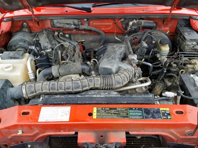 1FTYR10U44PA03532 - 2004 FORD RANGER RED photo 7