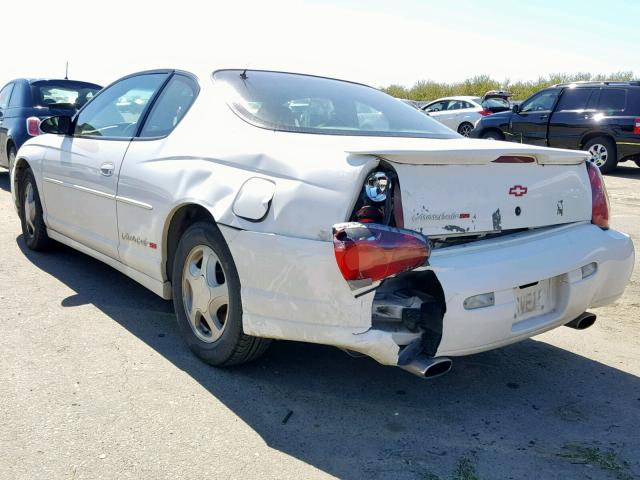 2G1WX15K019266687 - 2001 CHEVROLET MONTE CARL WHITE photo 3