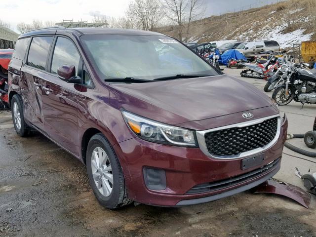 KNDMB5C13F6059577 - 2015 KIA SEDONA LX MAROON photo 1