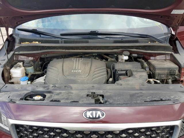 KNDMB5C13F6059577 - 2015 KIA SEDONA LX MAROON photo 7