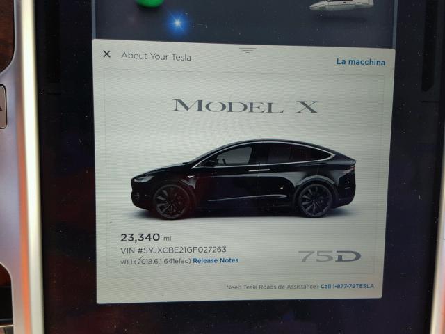 5YJXCBE21GF027263 - 2016 TESLA MODEL X BLACK photo 8