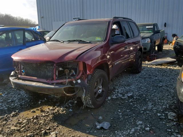 1GKDT13S342399593 - 2004 GMC ENVOY MAROON photo 2