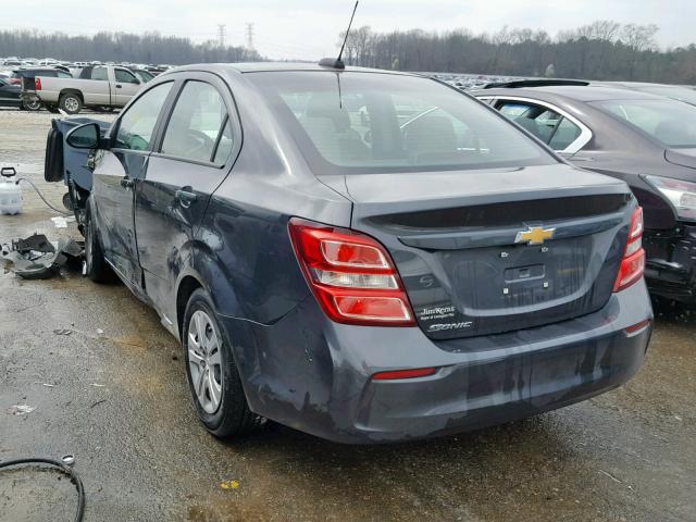 1G1JB5SH1H4157595 - 2017 CHEVROLET SONIC LS GRAY photo 3