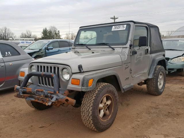 1J4FA49S91P343895 - 2001 JEEP WRANGLER / GRAY photo 2