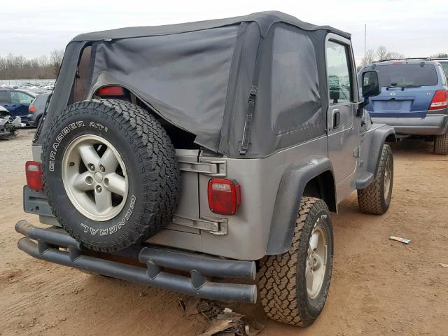 1J4FA49S91P343895 - 2001 JEEP WRANGLER / GRAY photo 4