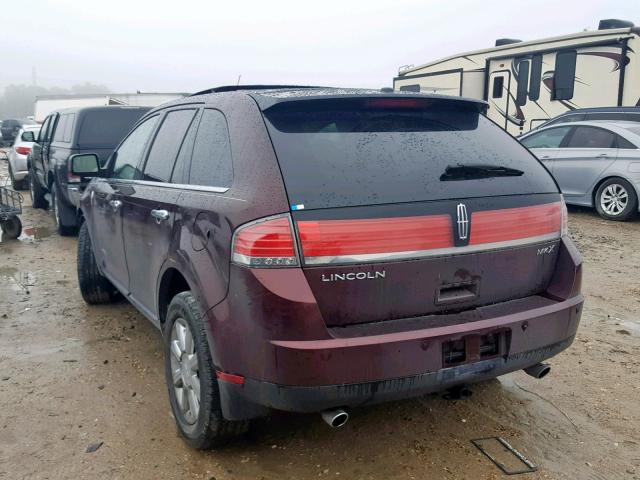 2LMDU68C49BJ02064 - 2009 LINCOLN MKX BURGUNDY photo 3