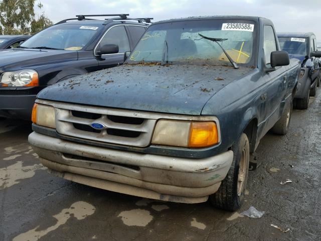 1FTCR10A6TPA51676 - 1996 FORD RANGER GREEN photo 2
