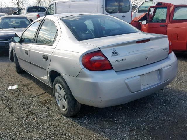 1B3ES26C73D140610 - 2003 DODGE NEON SE SILVER photo 3