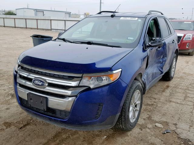 2FMDK3GC6DBC92430 - 2013 FORD EDGE SE BLUE photo 2