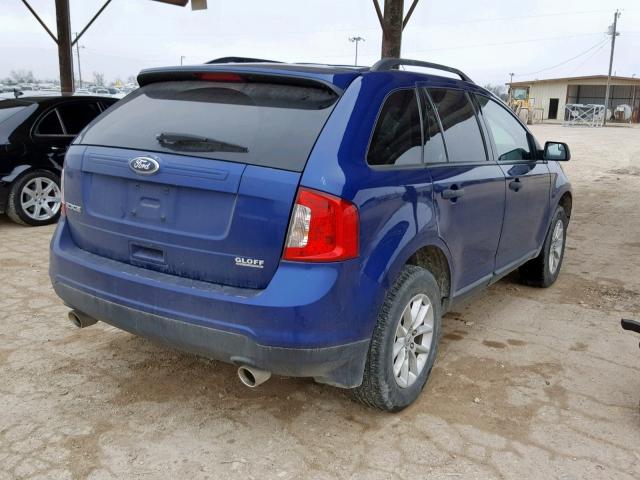 2FMDK3GC6DBC92430 - 2013 FORD EDGE SE BLUE photo 4