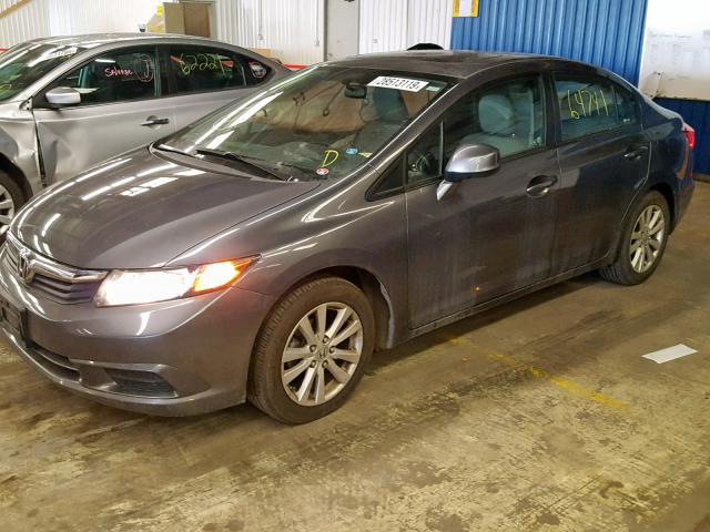 2HGFB2F90CH522666 - 2012 HONDA CIVIC EXL GRAY photo 2