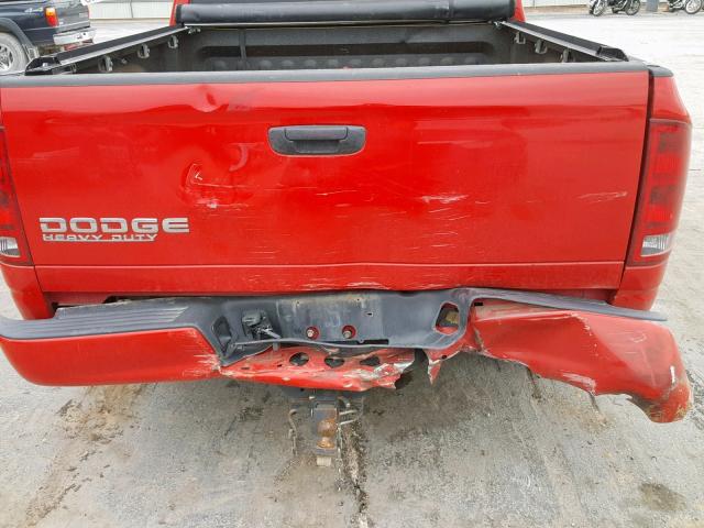 3D7KA28603G726408 - 2003 DODGE RAM 2500 S RED photo 9