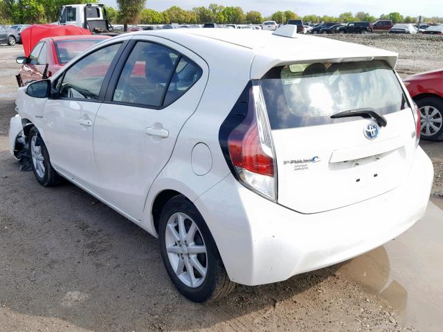 JTDKDTB3XG1129485 - 2016 TOYOTA PRIUS C WHITE photo 3