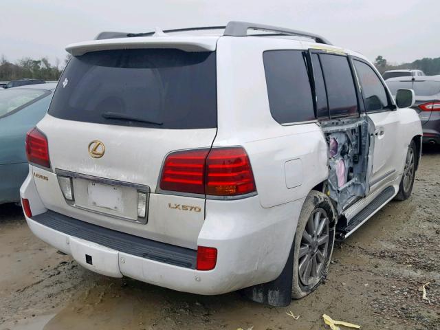 JTJHY7AX2A4051166 - 2010 LEXUS LX 570 WHITE photo 4