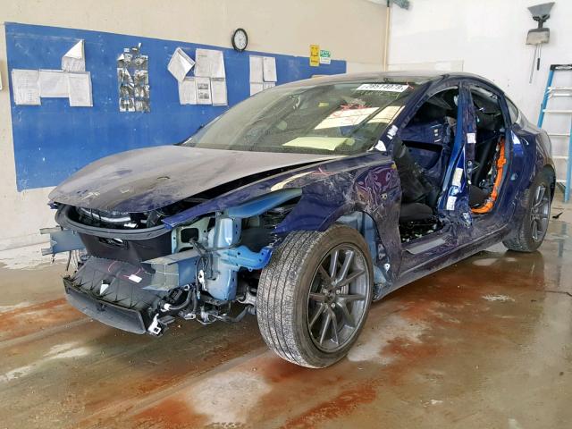 5YJ3E1EB2JF146434 - 2018 TESLA MODEL 3 BLUE photo 2