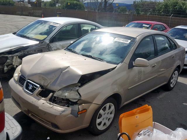 KL5JD52Z84K027397 - 2004 SUZUKI FORENZA S GOLD photo 2