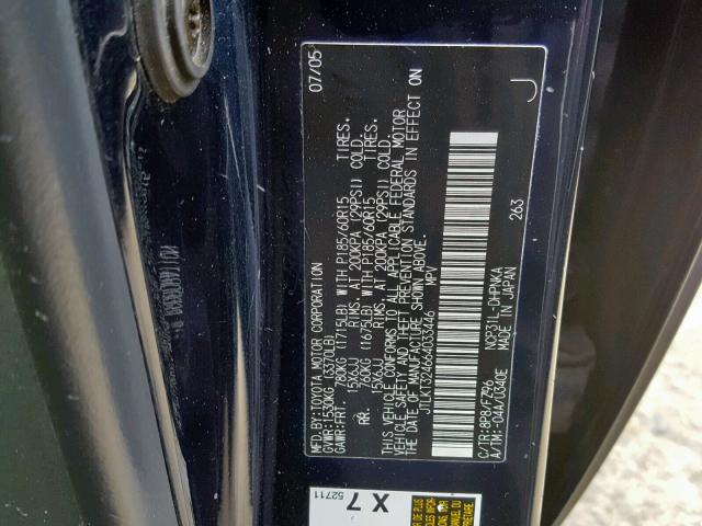 JTLKT324664033446 - 2006 TOYOTA SCION XB BLACK photo 10