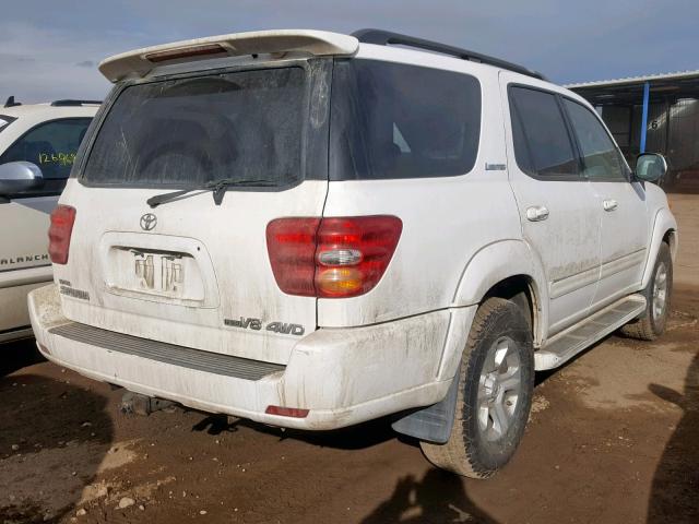 5TDBT48A74S220436 - 2004 TOYOTA SEQUOIA LI WHITE photo 4