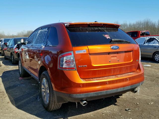 2FMDK39C47BB02884 - 2007 FORD EDGE SEL P ORANGE photo 3