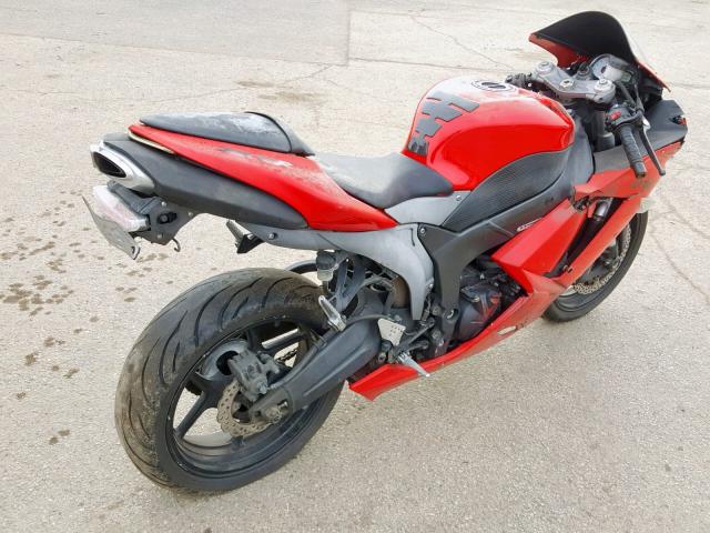 JKAZX4P1X7A020652 - 2007 KAWASAKI ZX600 P RED photo 4