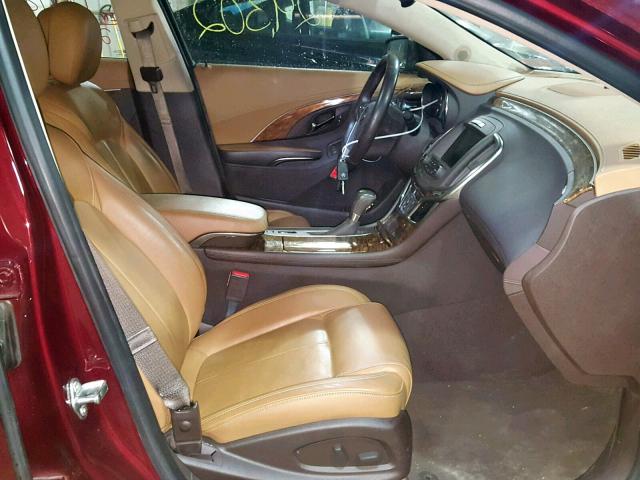 1G4GB5GR3EF302490 - 2014 BUICK LACROSSE BURGUNDY photo 5