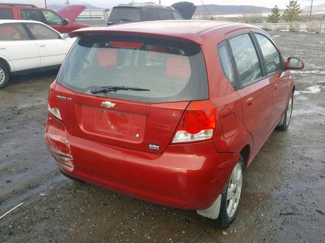 KL1TG66606B550293 - 2006 CHEVROLET AVEO LT RED photo 4