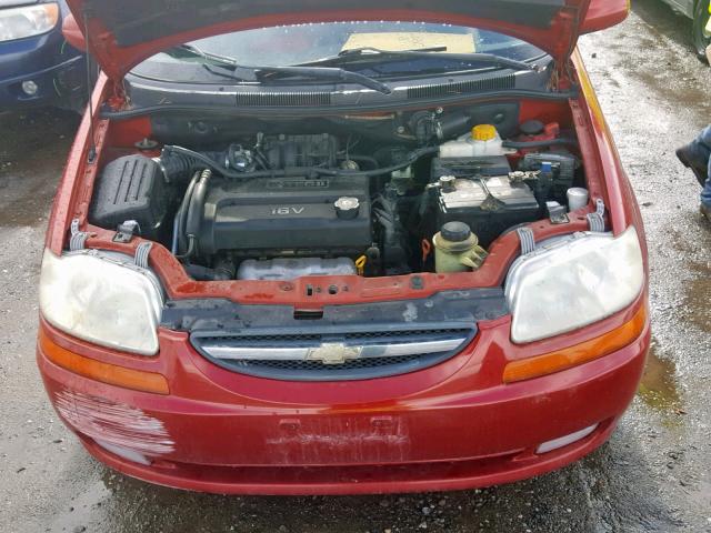 KL1TG66606B550293 - 2006 CHEVROLET AVEO LT RED photo 7