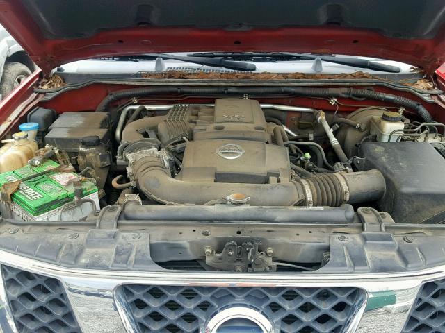 1N6AD07U76C461962 - 2006 NISSAN FRONTIER C RED photo 7