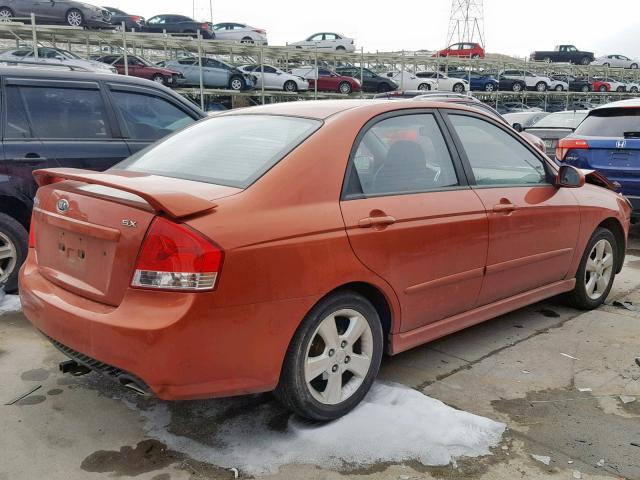 KNAFE221095025930 - 2009 KIA SPECTRA EX ORANGE photo 4