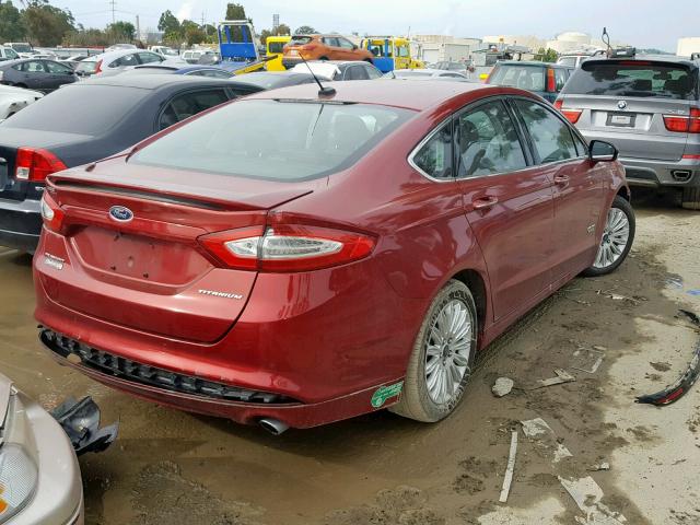 3FA6P0SU2DR274026 - 2013 FORD FUSION TIT RED photo 4