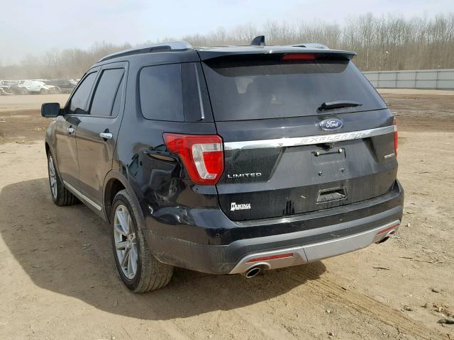 1FM5K7F88GGA69702 - 2016 FORD EXPLORER L BLACK photo 3