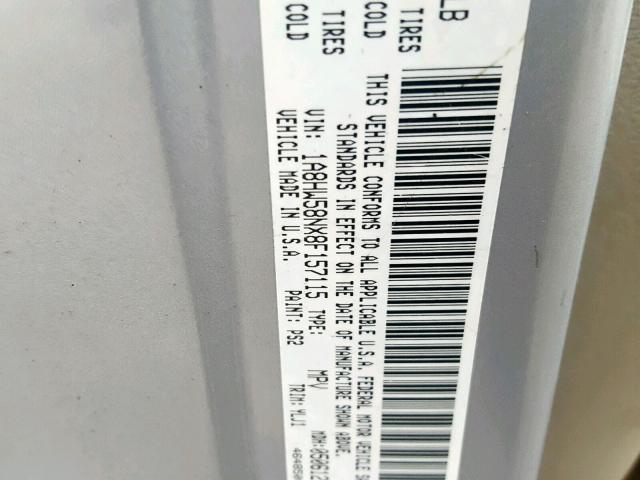 1A8HW58NX8F157115 - 2008 CHRYSLER ASPEN LIMI SILVER photo 10