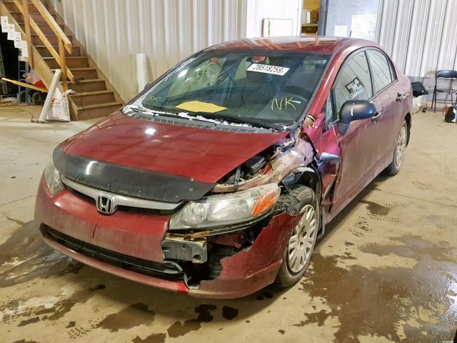 2HGFA16347H024257 - 2007 HONDA CIVIC DX BURGUNDY photo 2