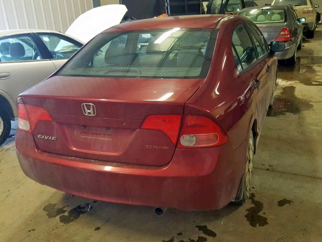 2HGFA16347H024257 - 2007 HONDA CIVIC DX BURGUNDY photo 4