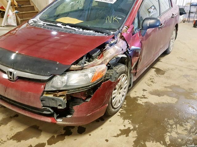 2HGFA16347H024257 - 2007 HONDA CIVIC DX BURGUNDY photo 9