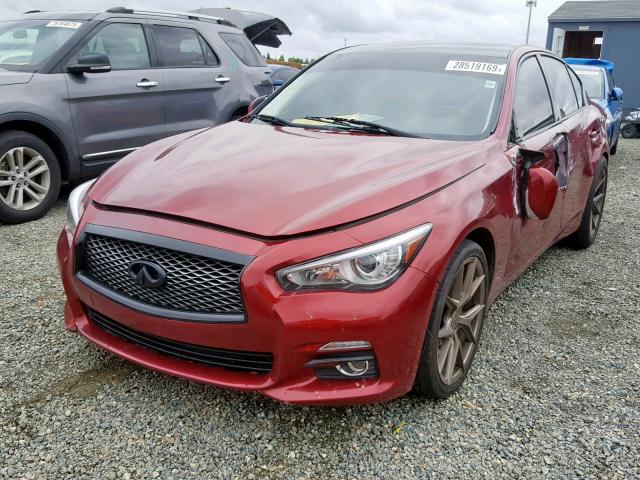 JN1BV7AP5FM343907 - 2015 INFINITI Q50 BASE RED photo 2