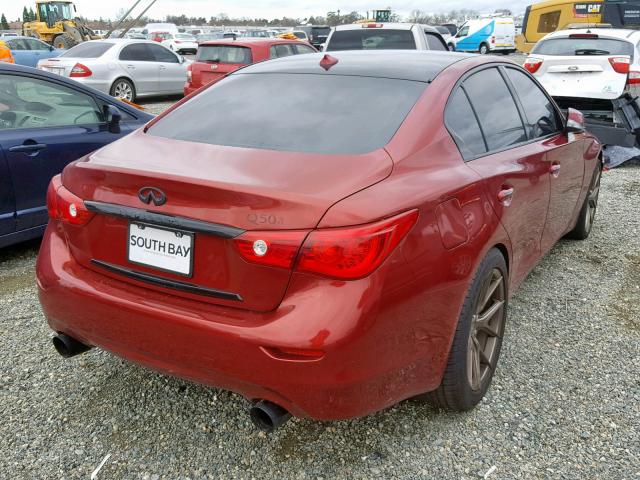 JN1BV7AP5FM343907 - 2015 INFINITI Q50 BASE RED photo 4