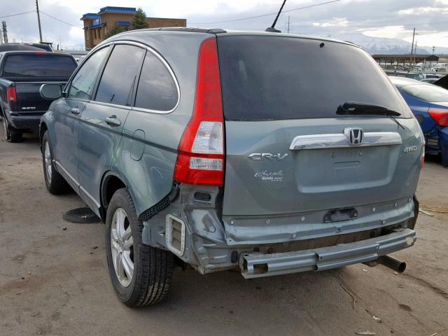 5J6RE4H74AL043297 - 2010 HONDA CR-V EXL GREEN photo 3