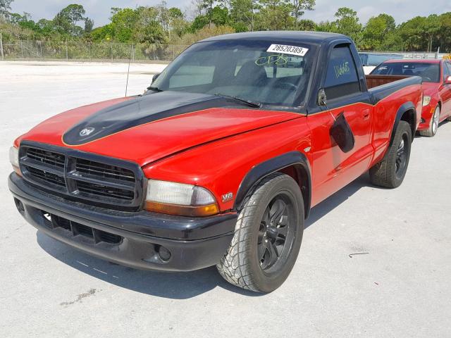 1B7GL26Z2XS112000 - 1999 DODGE DAKOTA RED photo 2