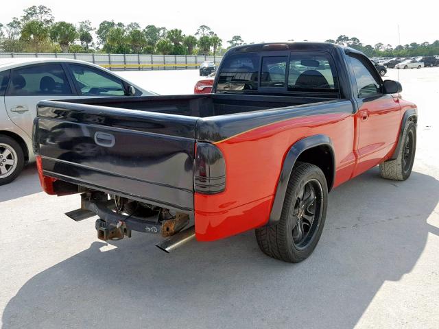 1B7GL26Z2XS112000 - 1999 DODGE DAKOTA RED photo 4