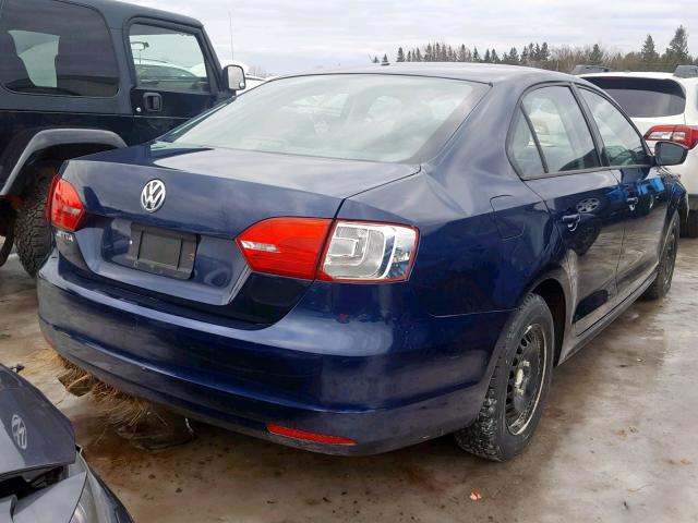 3VW2K7AJ9DM375422 - 2013 VOLKSWAGEN JETTA BASE BLUE photo 4
