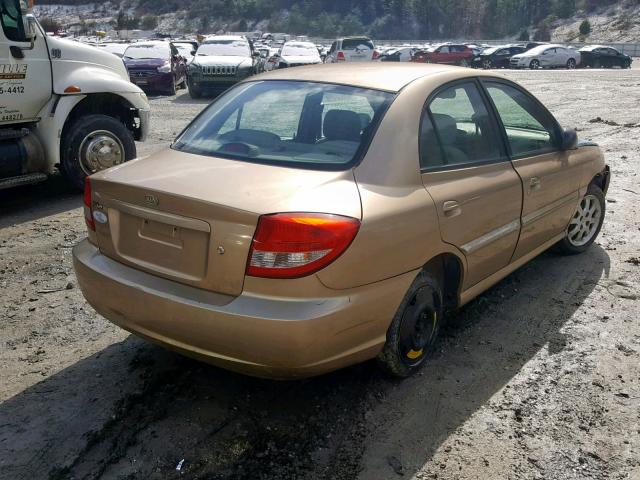 KNADC125236219905 - 2003 KIA RIO GOLD photo 4