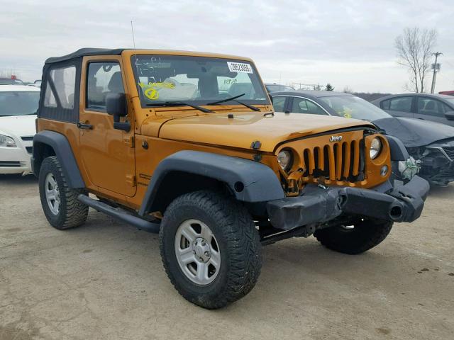 1C4AJWAG8EL247336 - 2014 JEEP WRANGLER S GOLD photo 1