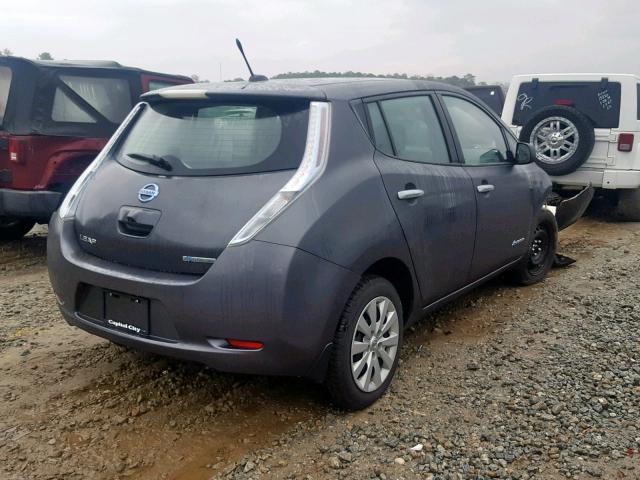 1N4AZ0CPXDC417378 - 2013 NISSAN LEAF S GRAY photo 4